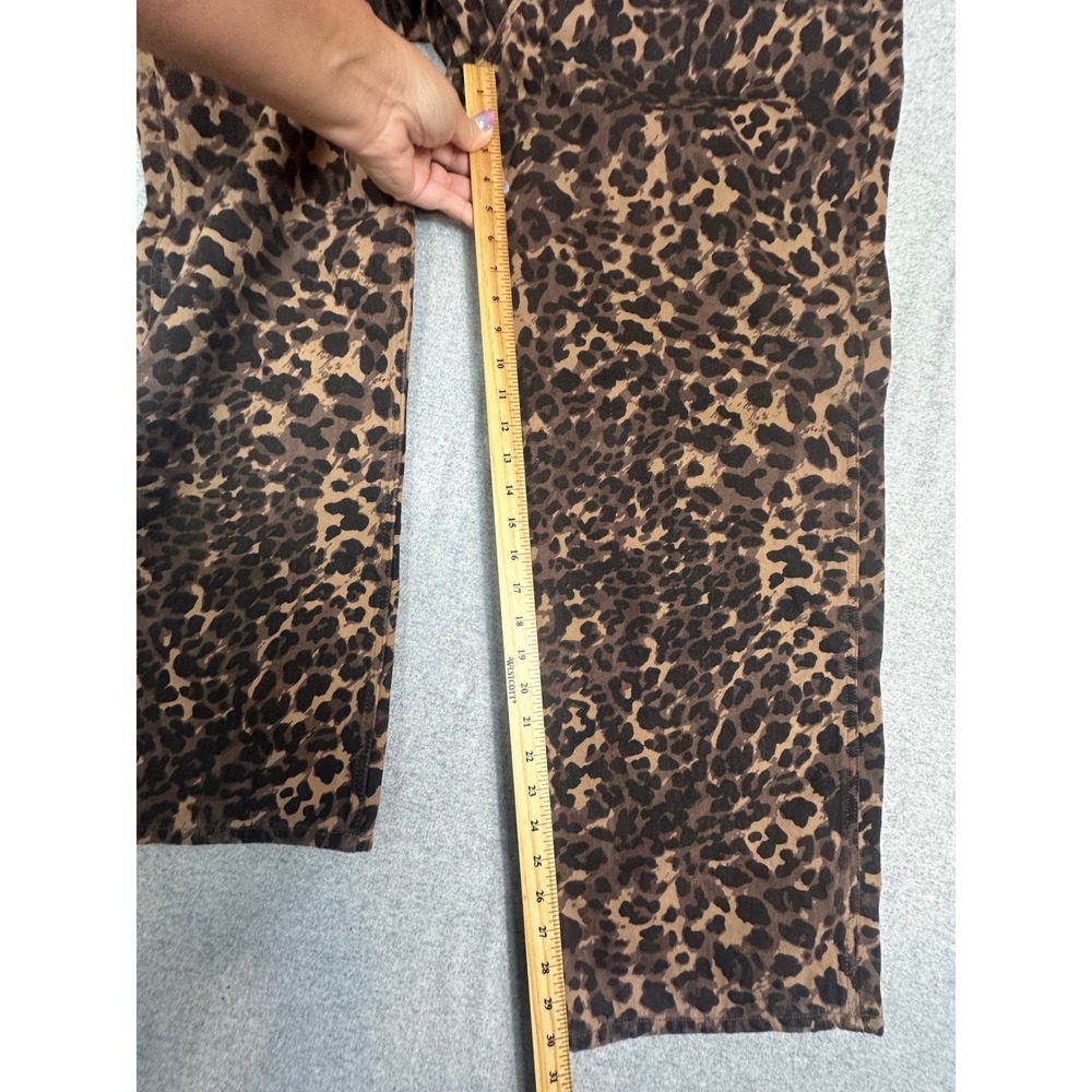 NEW Abercrombie Fitch Slouchy Jeans Womens 33 Brown Leopard Print Mid Rise Denim - Picture 8 of 12